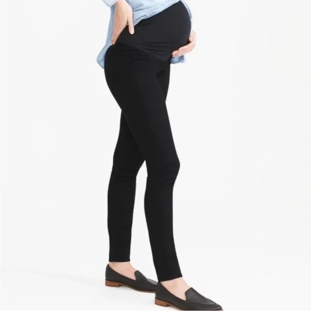 J. Crew Denim Black Pull on Over-The-Belly Maternity Jeans Size: 25